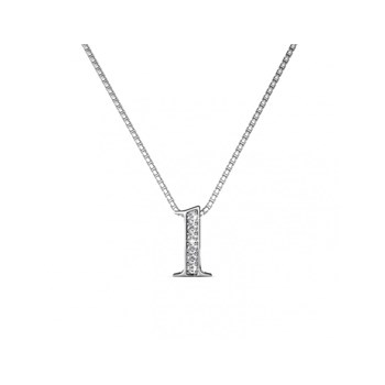 Pendentif Number 1 - Argenté et Cristal