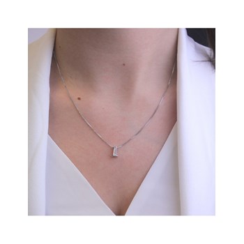 Pendentif Number 1 - Argenté et Cristal