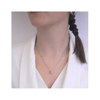 Pendentif Number 3 - Argenté et Cristal