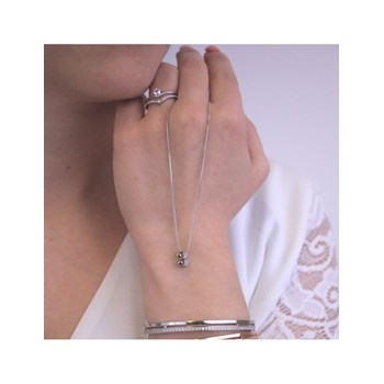 Pendentif Number 3 - Argenté et Cristal