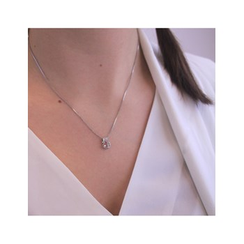 Pendentif Number 5 - Argenté et Cristal