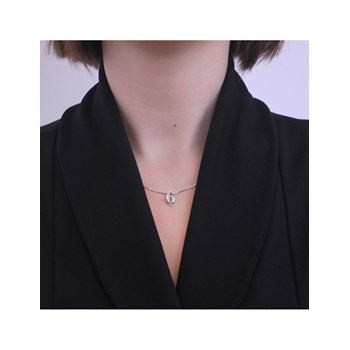 Pendentif Number 6 - Argenté et Cristal