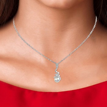 Collier serpent SC Crystal orné de zirconium et décoré d'une perle