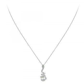 Collier serpent SC Crystal orné de zirconium et décoré d'une perle