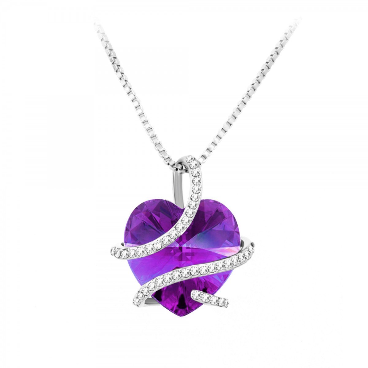 Collier coeur SC Crystal orné de Cristaux scintillantss