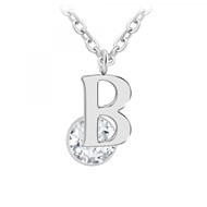 Collier alphabet lettre B SC Crystal orné d'un Zirconium