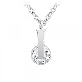 Collier alphabet lettre I SC Crystal orné d'un Zirconium