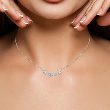 Collier fleurs SC Crystal orné de zirconium