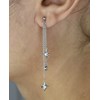 Boucles d'oreilles étoiles oxyde de zirconium 3 chainettes pendantes Argent 925 Rhodié - vue V3