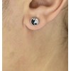 Boucles d'oreilles yin yang serti d'oxyde de zirconium blancs et noirs Argent 925 Rhodié - vue V2