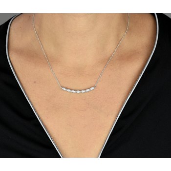 Collier torsade d'oxyde de zirconium Argent 925 Rhodié