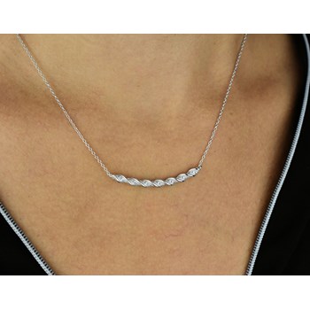 Collier torsade d'oxyde de zirconium Argent 925 Rhodié
