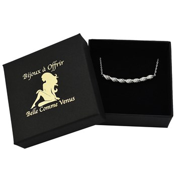 Collier torsade d'oxyde de zirconium Argent 925 Rhodié