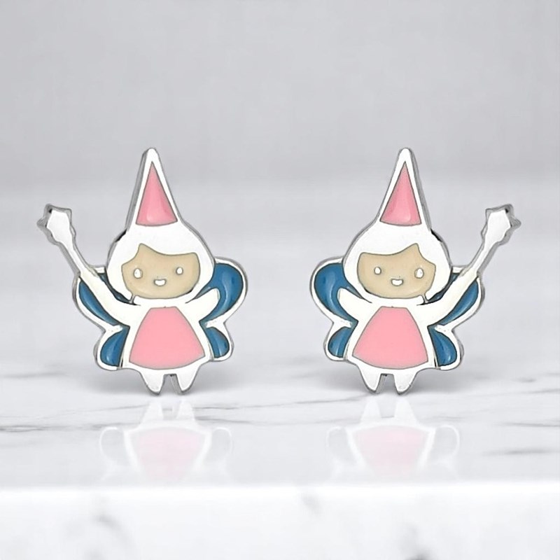 Boucles d'oreilles fée émail coloré Argent 925 Rhodié - vue 4