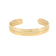 Bracelet rigide en acier doré ajustable