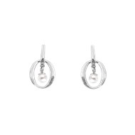 Boucles d'oreilles en argent 925 rhodié avec perle