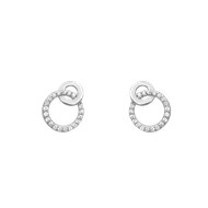 Boucles d'oreilles en argent 925 rhodié avec oxydes de zirconium