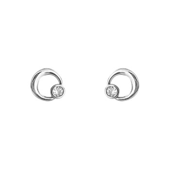 Boucles d'oreilles en argent 925 rhodié avec oxydes de zirconium