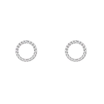 Earrings in rhodium-plated 925 sterling silver with zirconium oxides