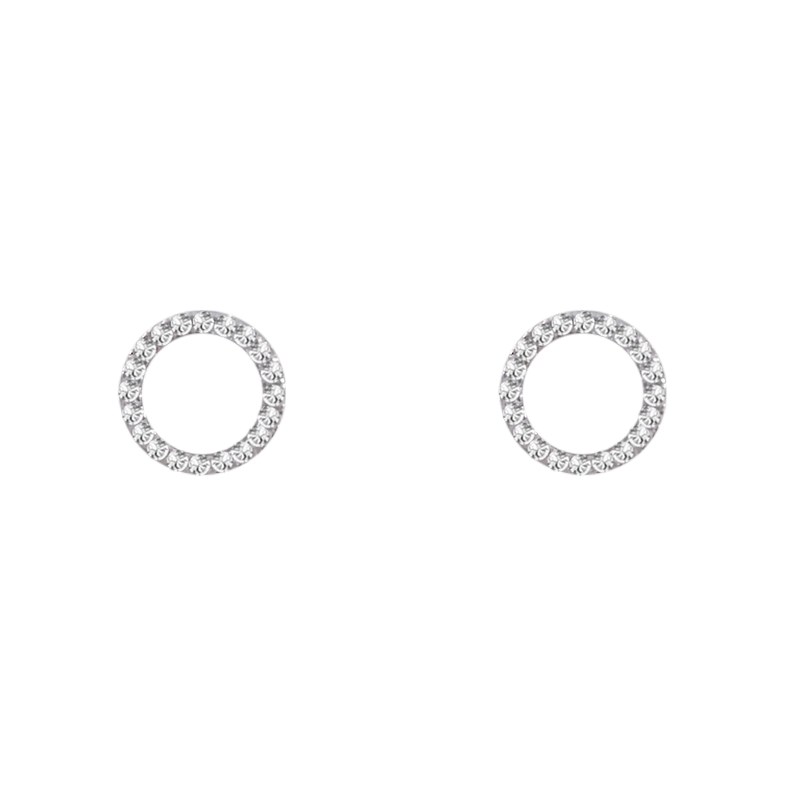 Boucles d'oreilles en argent 925 rhodié avec oxydes de zirconium