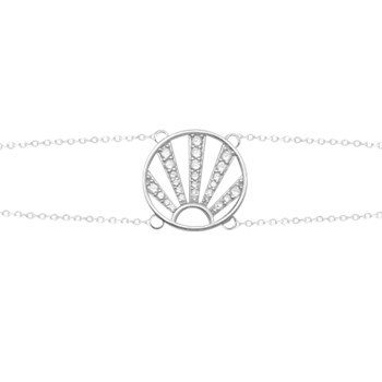 Armband in gerhodineerd 925 zilver met zirkoonoxiden