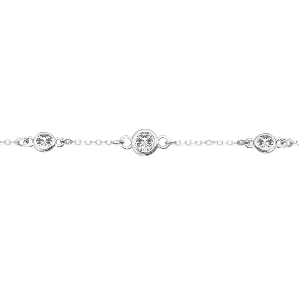 Bracelet en argent 925 rhodié avec oxydes de zirconium