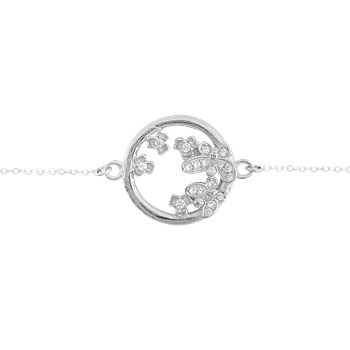 Armband in gerhodineerd 925 zilver met zirkoonoxiden