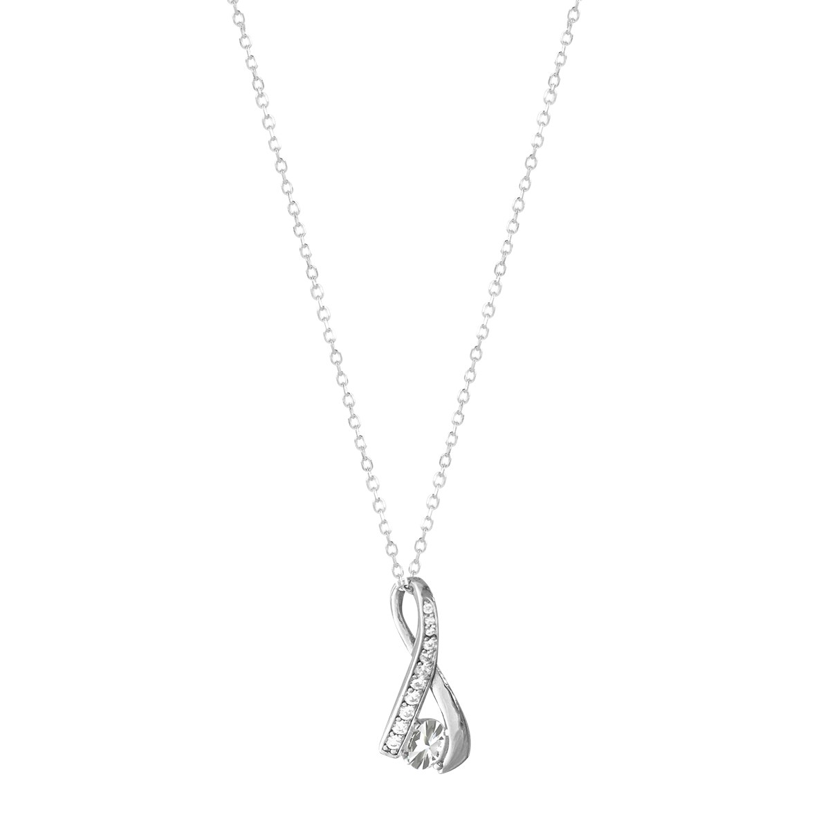 Collier en argent 925 rhodié avec oxydes de zirconium