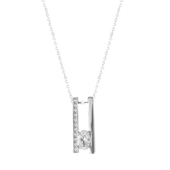 Collier en argent 925 rhodié avec oxydes de zirconium