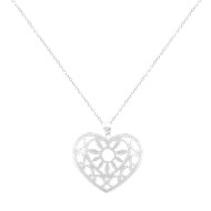 Collier coeur en argent 925 rhodié