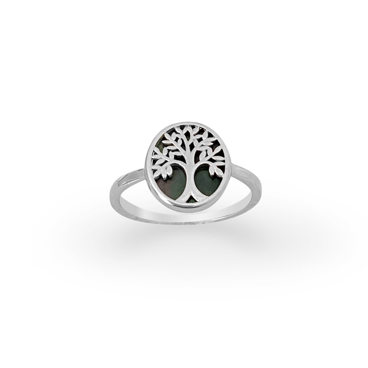 Bague en argent 925 rhodié et nacre