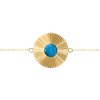 Bracelet en acier doré et pierre naturelle turquoise bleue - vue V1