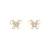 Boucles d'Oreilles Or Jaune et Diamants - Papillons - vue V1