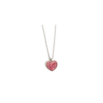 Collier Acier - Coeur rose