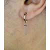 Boucles d'oreilles créole croix pendante Plaqué or 750 3 microns - vue V3