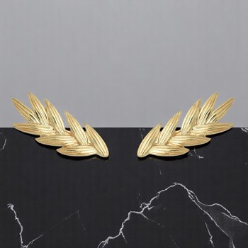 Oorbellen, korenaar, verguld 750 3 micron