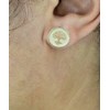 Boucles d'oreilles arbre de vie médaille ronde Plaqué OR 750 3 microns - vue V2