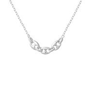 Collier 3 grains de café reliés par un anneau effet tressé Argent 925 Rhodié