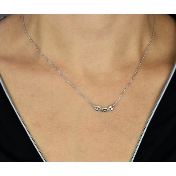 Collier 3 grains de café reliés par un anneau effet tressé Argent 925 Rhodié