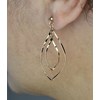 Boucles d'oreilles 2 losanges ovales pendantes Plaqué OR 750 3 microns - vue V2