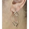 Boucles d'oreilles 2 losanges ovales pendantes Plaqué OR 750 3 microns - vue V3