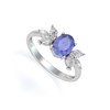 Bague ADEN Or 585 Blanc Tanzanite et diamants 1.938grs - vue V1