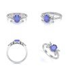 Bague ADEN Or 585 Blanc Tanzanite et diamants 1.938grs - vue V2