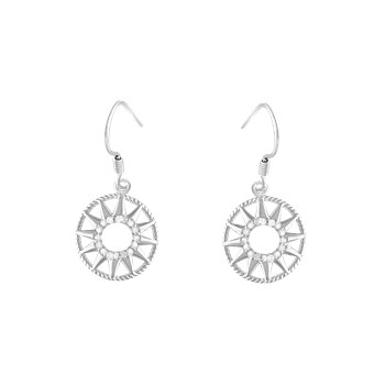 Boucles d'oreilles en argent 925 rhodié avec oxydes de zirconium