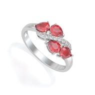 Bague ADEN ADEN Or 585 585 Blanc Rubis et diamants 2.414grs