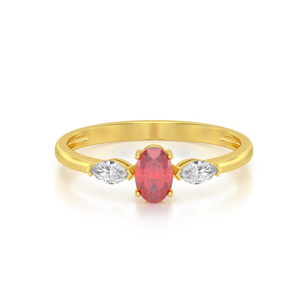 Bague ADEN Or 585 Jaune Rubis et diamants 1.604grs - vue 3