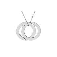 Collier Argent - 2 anneaux fixes  Personnalisable