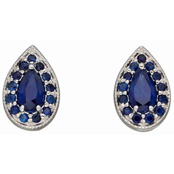 Boucle d'oreille saphir sur or blanc 375/1000