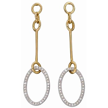 Boucle d'oreille diament sur or blanc et jaune 375/1000