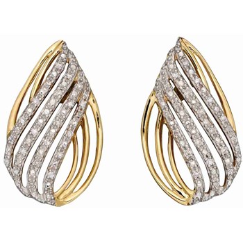 Boucle d'oreille diament en or blanc et jaune 375/1000